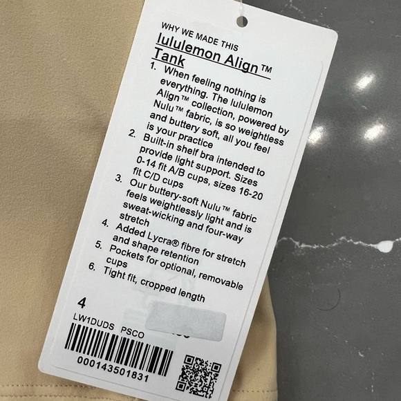 Lululemon Align Tank Top. Size 4. NWT! - Picture 6 of 9